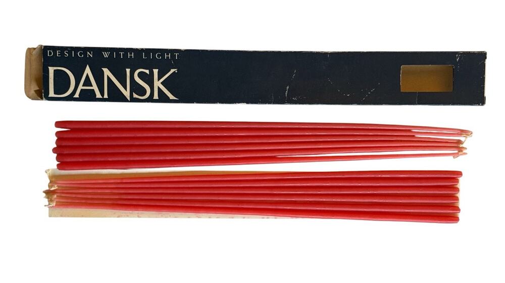 Vintage DANSK Tiny Taper 16” Candles Pink Made in DENMARK 12 Ct